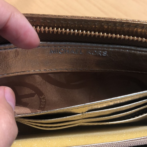 Michael Kors Bronze Leather Clutch - Picture 8 of 10